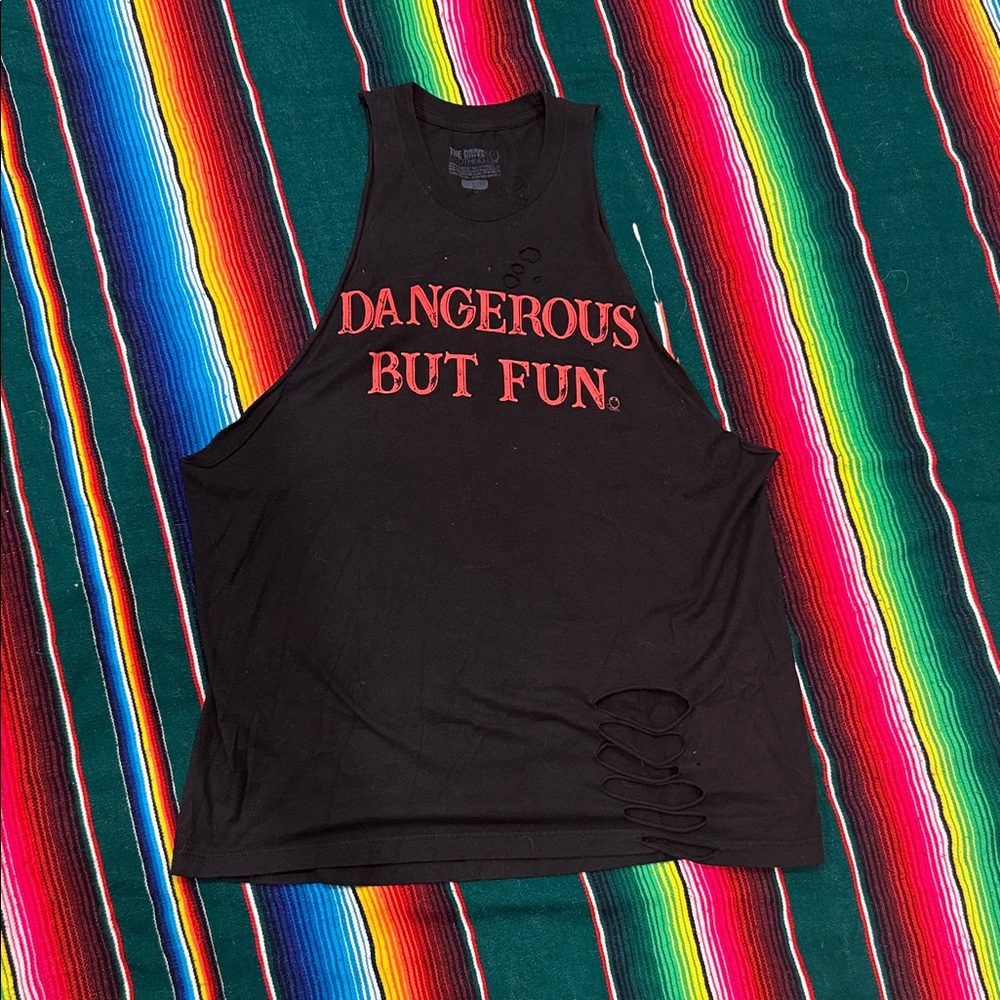 Black Graphic Tank Top